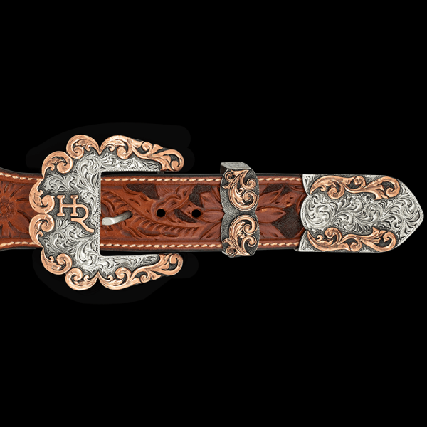 San Angelo, Show off your unique Western Style with the "San Angelo" 3 Piece buckle! Customize with your Ranch brand or initials. This buckle was built by ou